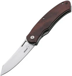 Boker Plus Takara Liner Lock Knife Cocobolo Wood Handle Plain D2 Blade 01BO895