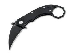 Boker HEL Karambit Flipper Folding Knife Black G10 Handle 154CM Plain Black Blade 01BO515