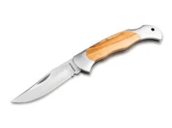 Boker Classic Hunter One Folding Knife Olive Wood Handle 440A Plain Edge 01MB140