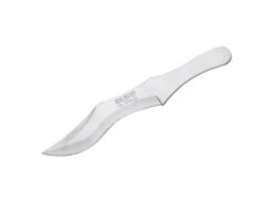 Boker Mini Bo-Kri Throwing Fixed Blade Knife Silver Stainless Steel Handle 420J2 Plain Edge 02MB160