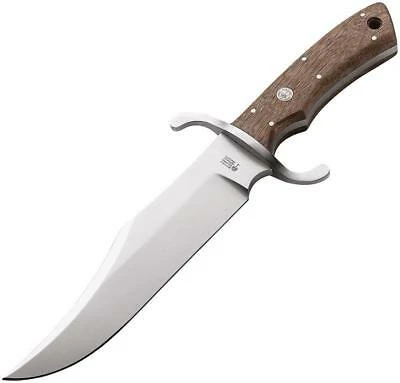 Boker Bowie Walnut Handle Stainless Fixed Clip Pt Blade Full Tang Knife 120547 3 Boker Bowie Walnut Handle Stainless Fixed Clip Pt Blade Full Tang Knife 120547