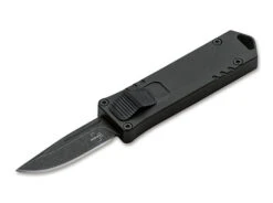 Boker Plus USB OTF Auto Knife Black Aluminum Handle D2 Plain Black Blade BO06EX270