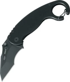 Boker Plus Black CLB Karambit Framelock Titanium Recurve Tanto Folding Knife - P01BO580