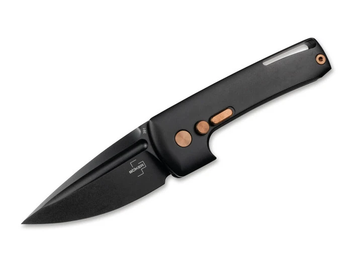Boker Plus Harlock Mini Auto Knife Black Aluminum Handle 154CM Plain Black Blade 01BO392 3 Boker Plus Harlock Mini Auto Knife Black Aluminum Handle 154CM Plain Black Blade 01BO392