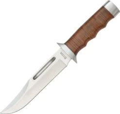 Boker 11" Magnum Outback Field Bowie Blade Stacked Leather Knife - M02MB704