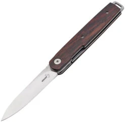 Boker LRF Liner Lock Knife Wood Cocobolo Handle Satin Plain Blade 01BO080