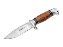 Boker Leatherneck Hunter Fixed Blade Knife Brown Aluminum Handle 440A Plain Edge 02MB726