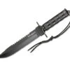 Boker Survivalist Fixed Blade Knife Black Aluminum Handle 440A Plain Black Blade 02MB935 -Boker Shop B935 57004.1680626325