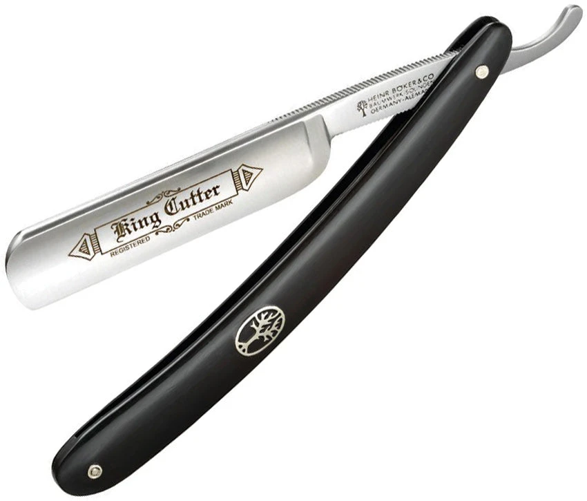 Boker King Cutter Straight Black High Carbon Folding Razor GERMANY 140524 3 Boker King Cutter Straight Black High Carbon Folding Razor GERMANY 140524