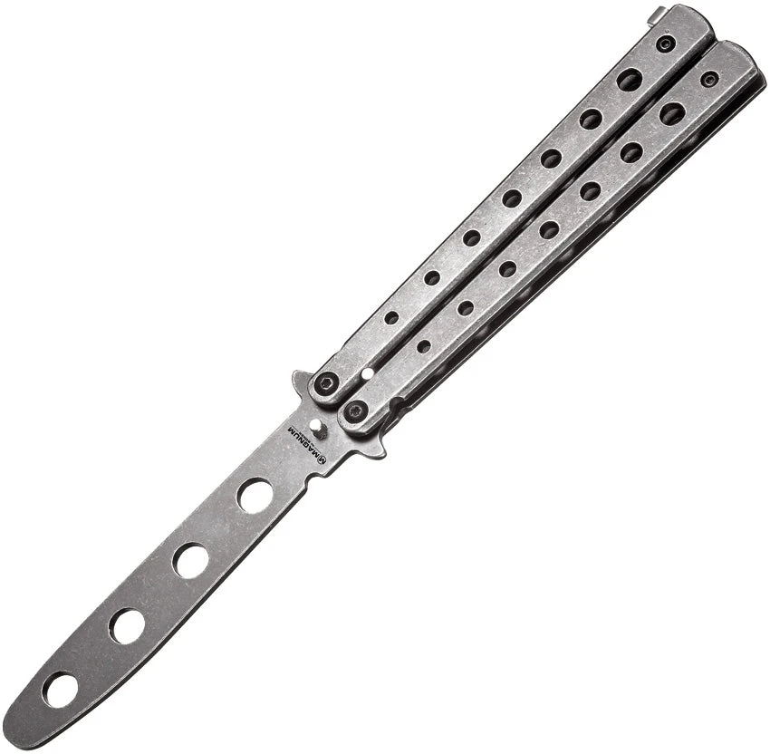 Boker Magnum Balisong Trainer 2nd Generation Stonewash Stainless Blunt Tip Knife M01MB612 3 Boker Magnum Balisong Trainer 2nd Generation Stonewash Stainless Blunt Tip Knife M01MB612