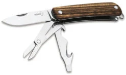 Boker Plus Mini Tech Tool 4 Brown Zebra Wood Folding 12C27 Pocket Knife 01BO879