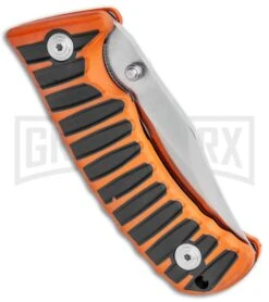 Boker BF-131 Fox Orange/Black Liner Lock Knife - Satin Plain -Boker Shop Boker BF 131 Orange Black Fox Folder 01FX035 BHQ 117275 jr side large