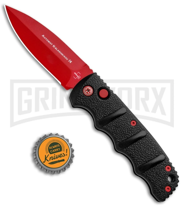Boker Kalashnikov Black Widow Automatic Knife - D2 Dagger Red Plain 7 Boker Kalashnikov Black Widow Automatic Knife - D2 Dagger Red Plain - Image 5