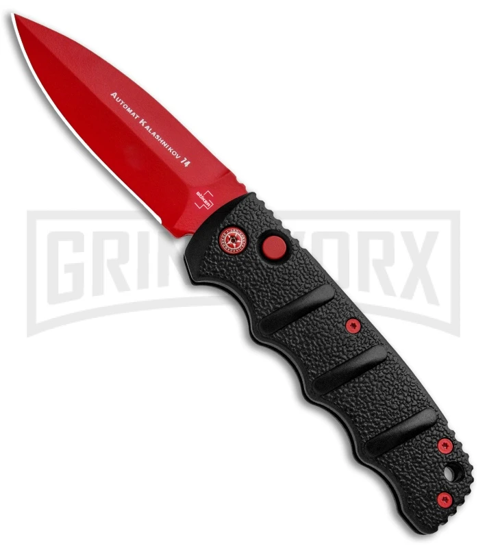Boker Kalashnikov Black Widow Automatic Knife - D2 Dagger Red Plain 3 Boker Kalashnikov Black Widow Automatic Knife - D2 Dagger Red Plain