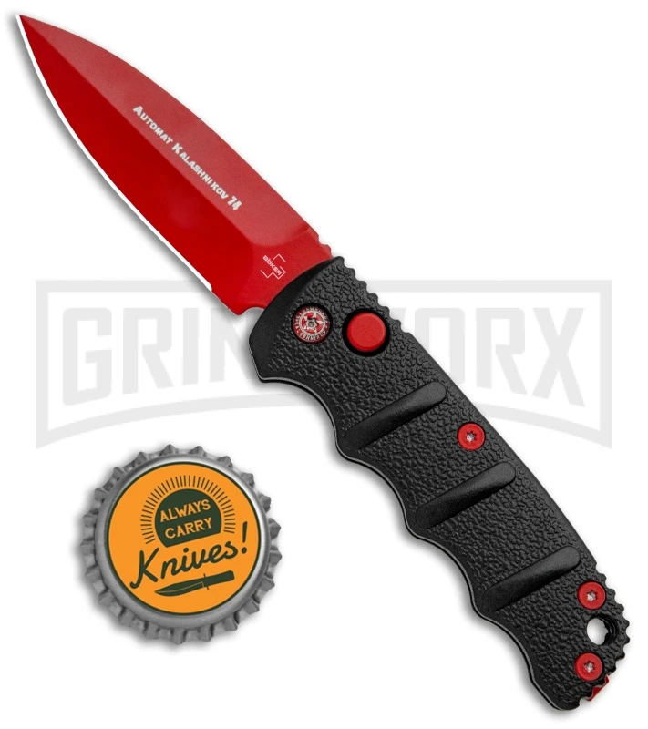 Boker Mini Kalashnikov Black Automatic Knife - Red Plain 6 Boker Mini Kalashnikov Black Automatic Knife - Red Plain - Image 4
