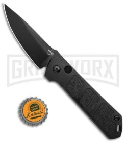 Boker Kihon Black Automatic Knife - Black Plain -Boker Shop Boker Burnley Kihon DP Auto Black BHQ 101390 jr bottlecap large