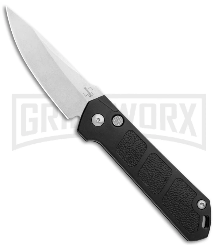 Boker Kihon Black Automatic Knife - Stonewash Plain 3 Boker Kihon Black Automatic Knife - Stonewash Plain