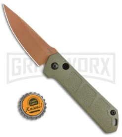 Boker Kihon OD Green Automatic Knife - Copper Plain -Boker Shop Boker Burnley Kihon Desert Warrior DP Auto Copper D2 01BO955NSOI BHQ 101391 jr bottlecap large