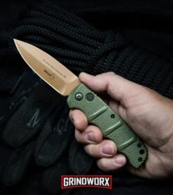 Boker Kalashnikov Desert Warrior Dagger Automatic Knife - Copper Plain -Boker Shop Boker Desert Warrior Kalashnikov Dagger Automatic Knife OD Green Copper BHQ30436 kp rope in hand web large