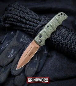 Boker Kalashnikov Desert Warrior Dagger Automatic Knife - Copper Plain -Boker Shop Boker Desert Warrior Kalashnikov Dagger Automatic Knife OD Green Copper BHQ30436 kp rope web large