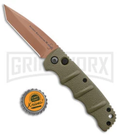 Boker Kalashnikov Desert Warrior Tanto Automatic Knife - Copper Plain -Boker Shop Boker Desert Warrior Kalashnikov Tanto Auto OD Green D2 Copper BHQ 96967 jr bottlecap large