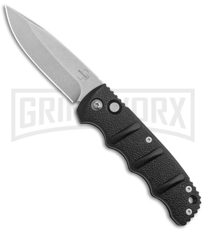 Boker Kalashnikov Black Automatic Knife - Drop Point Bead Blast Plain 3 Boker Kalashnikov Black Automatic Knife - Drop Point Bead Blast Plain