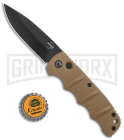 Boker Kalashnikov Coyote Brown Automatic Knife - Drop Point Black Plain -Boker Shop Boker Kalashnikov Auto Coyote D2 Black BHQ 144762 jr bottlecap large