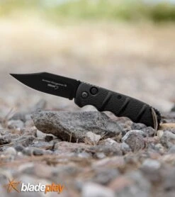 Boker Kalashnikov Black Bowie Automatic Knife - D2 Black Plain -Boker Shop Boker Kalashnikov Bowie Auto Black Black 01KALS76BN BHQ 17111 jr lifestyle large