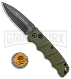Boker Kalashnikov OD Green Automatic Knife - Dagger Smokewash Plain -Boker Shop Boker Kalashnikov Dagger Auto OD Green Smokewash BHQ 117068 jr bottlecap large