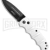 Boker Imperial Kalashnikov White Automatic Knife - D2 Dagger Black Plain -Boker Shop Boker Kalashnikov Dagger Auto White Black 01KALS34N BHQ 75529 jr 3 large