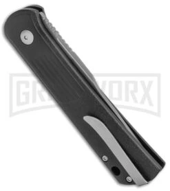 Boker Lundquist Alluvial Black Aluminum Automatic Knife - Bead Blast Plain -Boker Shop Boker Lundquist Alluvial Auto Black Aluminum BB BHQ 125067 jr side large