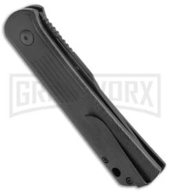 Boker Lundquist Alluvial Black Aluminum Automatic Knife - Black Plain -Boker Shop Boker Lundquist Alluvial Auto Black Aluminum Black BHQ 125068 jr side large