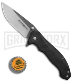 Boker Magnum Black & Satin G-10 Folding Knife - Two Tone 9 Boker Magnum Black & Satin G-10 Folding Knife - Two Tone -Boker Shop Boker Magnum Black Satin BHQ 80848 er bottlecap large 1