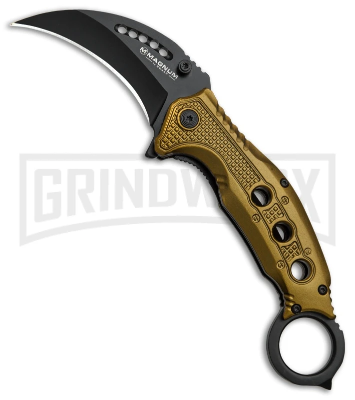Boker Magnum Black Scorpion Gold Folding Knife - Black Plain 3 Boker Magnum Black Scorpion Gold Folding Knife - Black Plain