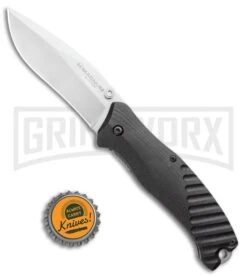 Boker Magnum Buddy Black G-10 Liner Lock Knife - Satin Plain -Boker Shop Boker Magnum Buddy Manual Knife Black G 10 BHQ 94419 ns bottlecap large