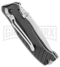 Boker Magnum Buddy Black G-10 Liner Lock Knife - Satin Plain -Boker Shop Boker Magnum Buddy Manual Knife Black G 10 BHQ 94419 ns side large
