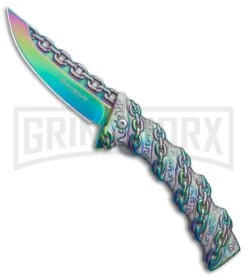 Boker Magnum Chained Rainbow Spring Assisted Knife - Spectrum Plain