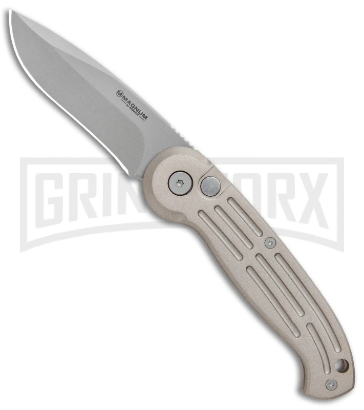 Boker Magnum Speedmaster Champagne Automatic Knife - Bead Blast Plain 3 Boker Magnum Speedmaster Champagne Automatic Knife - Bead Blast Plain