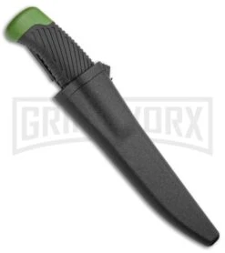 Boker Magnum Falun Green Synthetic Fixed Blade Knife(Satin Plain) -Boker Shop Boker Magnum Falun fixed Blade Green Synthetic Satin 02RY103 BHQ 125065 jr sheath large