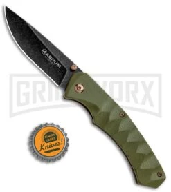 Boker Magnum Iguanodon OD Green G-10Liner Lock Knife - Black SW Plain 9 Boker Magnum Iguanodon OD Green G-10Liner Lock Knife - Black SW Plain -Boker Shop Boker Magnum Iguanodon LL OD Green G 10 Black SW 01SC072 BHQ 118403 jr bottlecap large 1