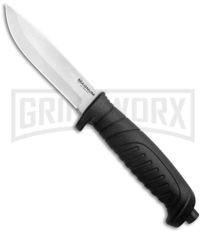 Boker Magnum Knivgar Black Polymer Fixed Blade Knife - Satin Plain 3 Boker Magnum Knivgar Black Polymer Fixed Blade Knife - Satin Plain