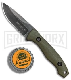 Boker Magnum Lil Friend OD Green G-10 Fixed Blade Knife - Black SW -Boker Shop Boker Magnum Lil Friend Drop BHQ 80830 er bottlecap large
