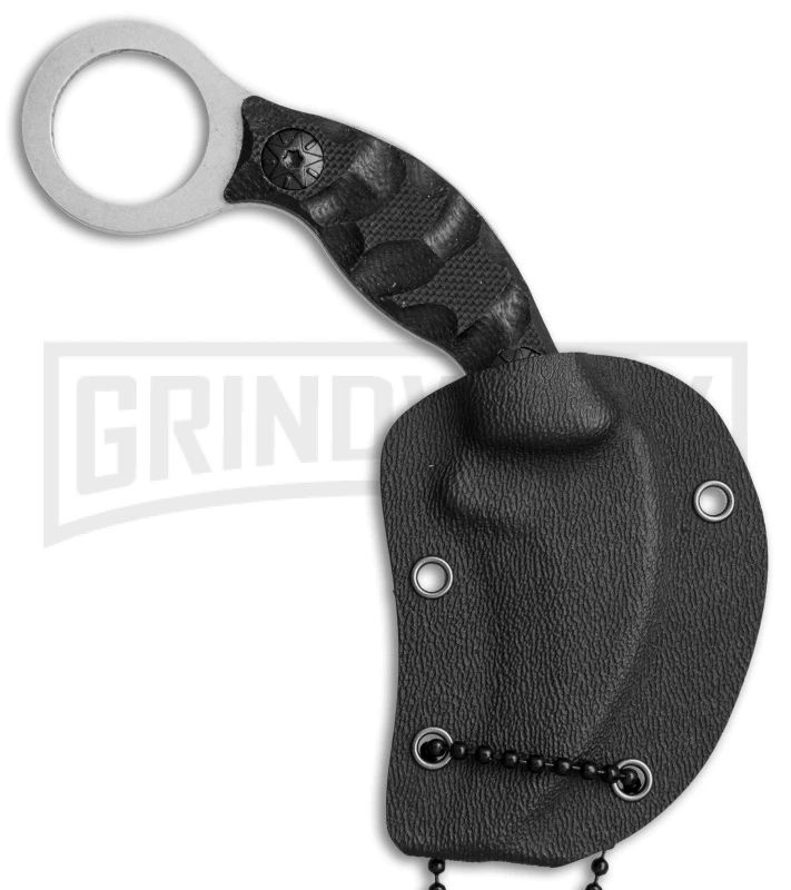 Boker Magnum Neck Bit Black G-10 Karambit Fixed Blade Knife - Stonewash 5 Boker Magnum Neck Bit Black G-10 Karambit Fixed Blade Knife - Stonewash - Image 3