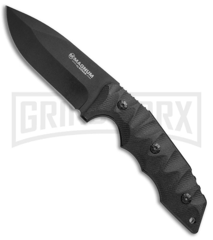 Boker Magnum Nightshade Black G-10 Fixed Blade Knife - Black Plain 3 Boker Magnum Nightshade Black G-10 Fixed Blade Knife - Black Plain