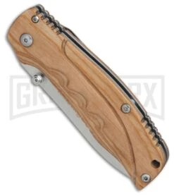 Boker Magnum Pakka Hunter Wood Folding Knife - Satin Plain -Boker Shop Boker Magnum Pakka Hunter BHQ 80859 er spine large