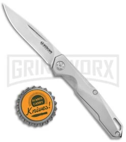 Boker Magnum Shiny EDC Slip Joint Folding Knife - Satin Plain -Boker Shop Boker Magnum Shiny EDC SJ SS Satin 01SC086 BHQ 120663 jr bottlecap large