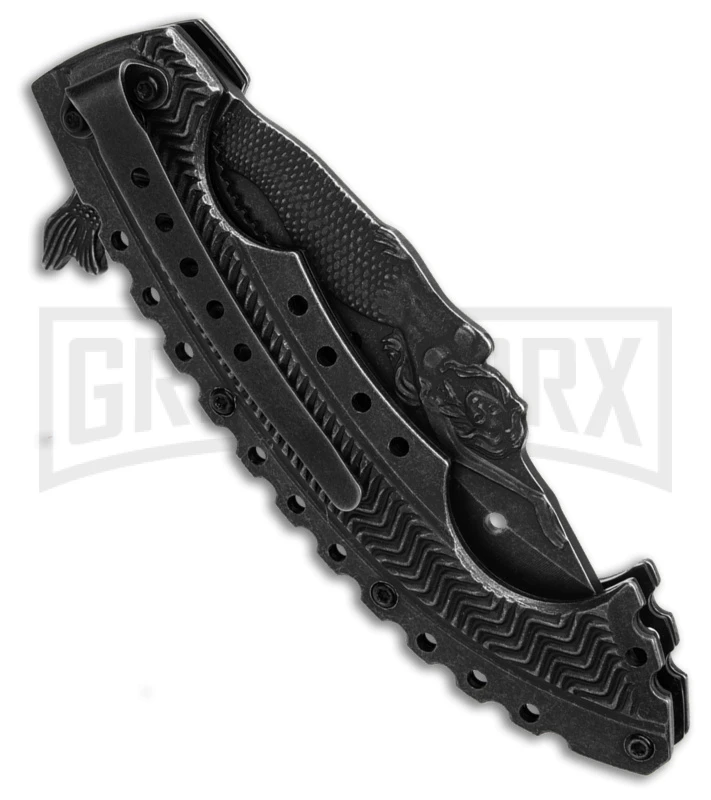 Boker Magnum Tactical Mermaid Folding Knife - Black Stonewash Plain 5 Boker Magnum Tactical Mermaid Folding Knife - Black Stonewash Plain - Image 3