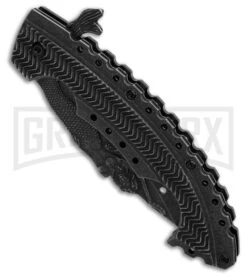 Boker Magnum Tactical Mermaid Folding Knife - Black Stonewash Plain 6 Boker Magnum Tactical Mermaid Folding Knife - Black Stonewash Plain -Boker Shop Boker Magnum Tactical Mermaid Liner Lock Knife 3in DLC BHQ 146322 td spine large