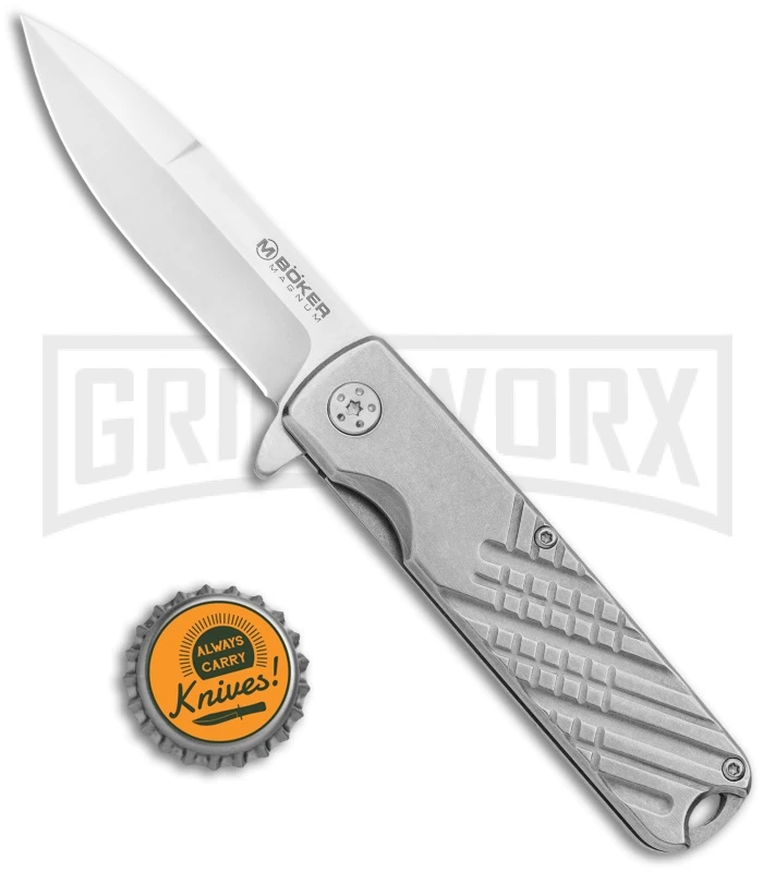 Boker Magnum Triple-S Point Liner Lock Knife - Satin Plain 6 Boker Magnum Triple-S Point Liner Lock Knife - Satin Plain - Image 4