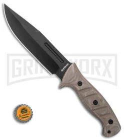 Boker Magnum Warrior Fixed Blade Knife Desert Micarta - Black Plain 9 Boker Magnum Warrior Fixed Blade Knife Desert Micarta - Black Plain -Boker Shop Boker Magnum Warrior FB Knife Dersert Micarta 6in Black BHQ 139186 td size large